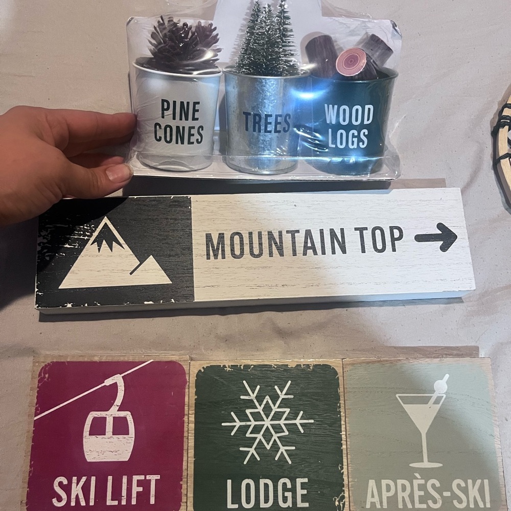 Mountain Top and Ski Lodge Decor Set